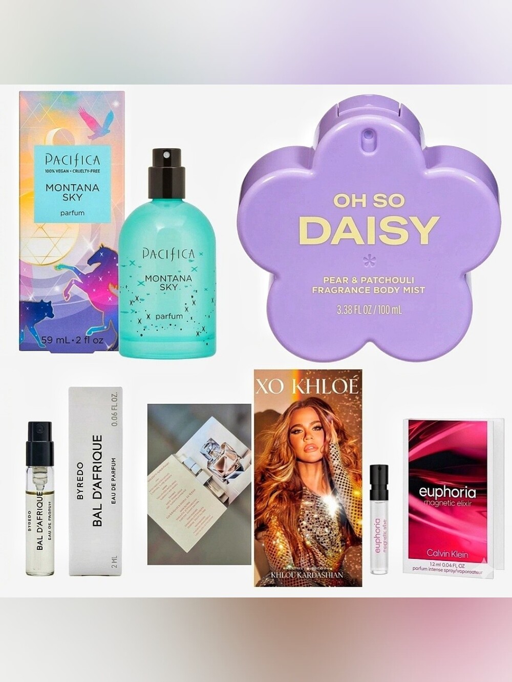 Byredo, Pacifica, Calvin Klein, Khloe, Oh so daise Lot